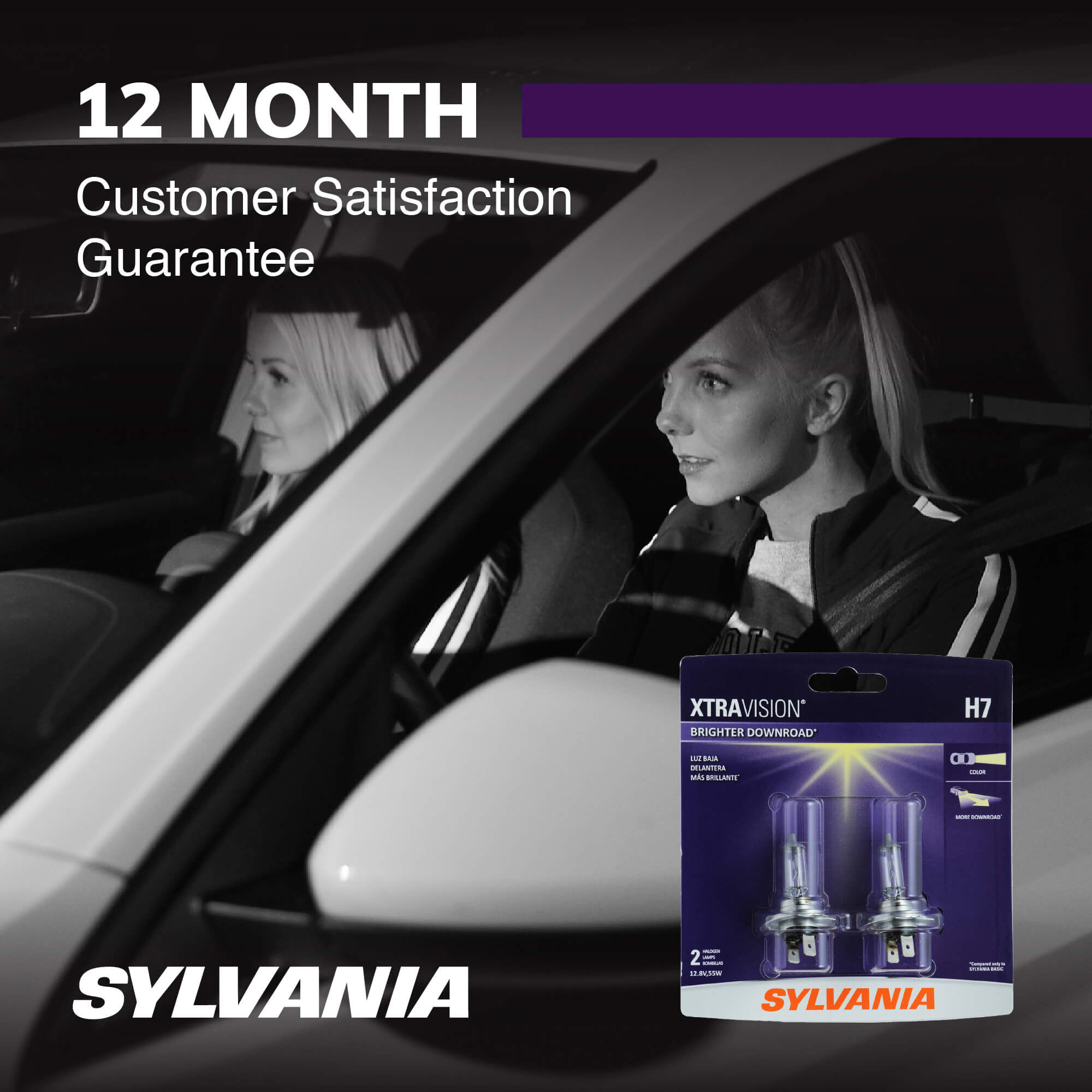 SYLVANIA H7 XtraVision Halogen Headlight Bulb 2 Pack